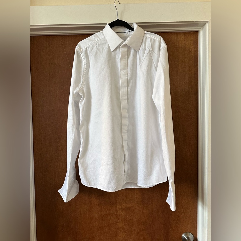Eton Contemporary White Mens Long Sleeve Button Down Shirt Size 43 Neck Size 17